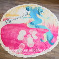 Cotton Mermaid Beach Yoga Towel Round Bed Sheet Tassel Tapestry Tablecloth Sunscreen Shawl BT-556 China Supplier
